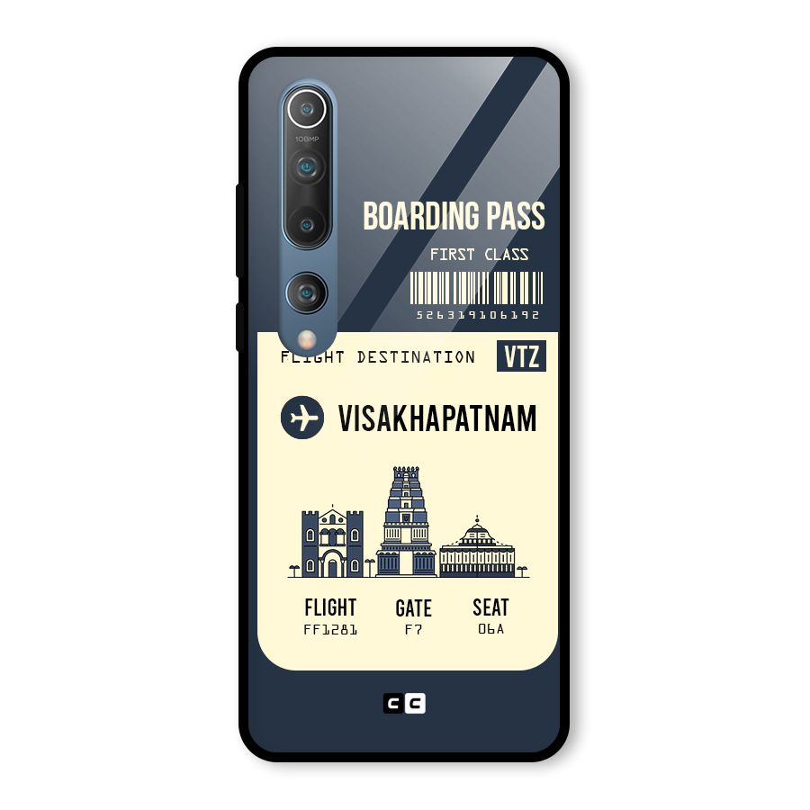 Vishakapatnam Boarding Pass Glass Back Case for Mi 10