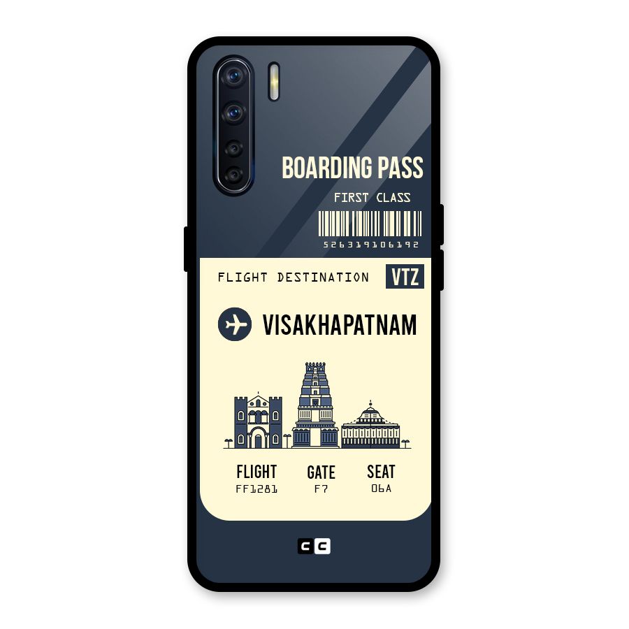 Vishakapatnam Boarding Pass Glass Back Case for Oppo F15