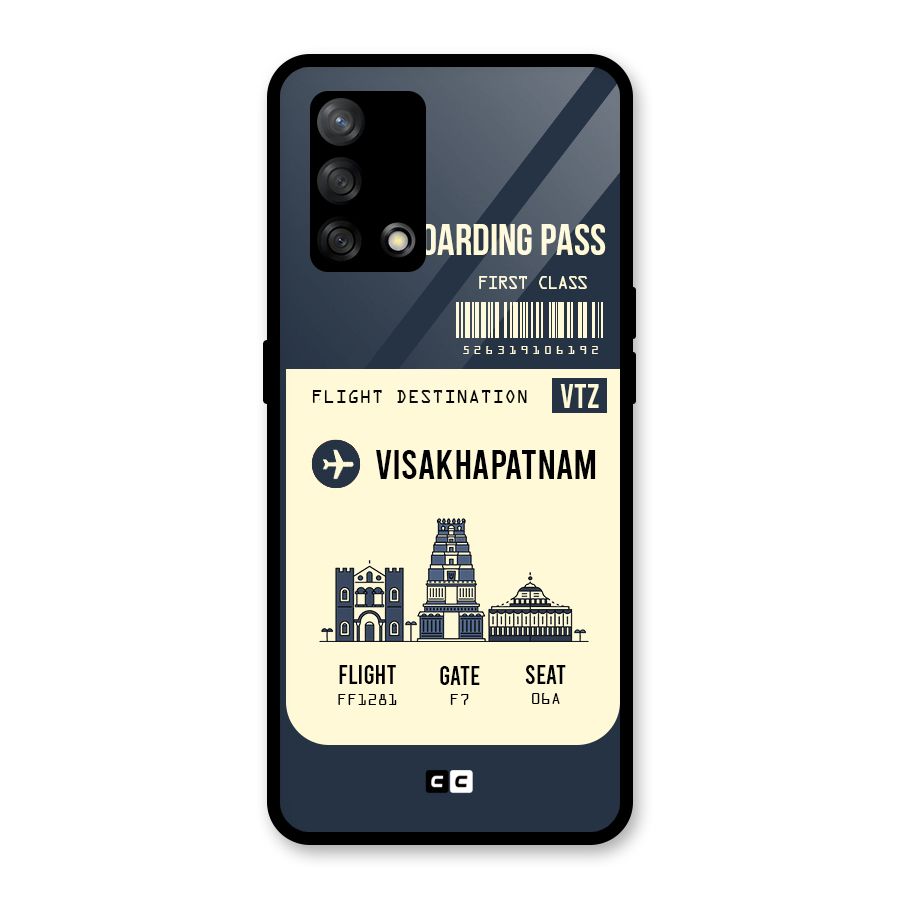 Vishakapatnam Boarding Pass Glass Back Case for Oppo F19