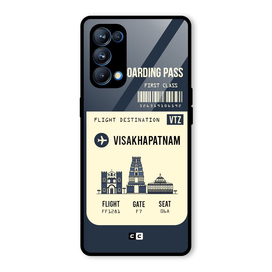 Vishakapatnam Boarding Pass Glass Back Case for Oppo Reno5 Pro 5G