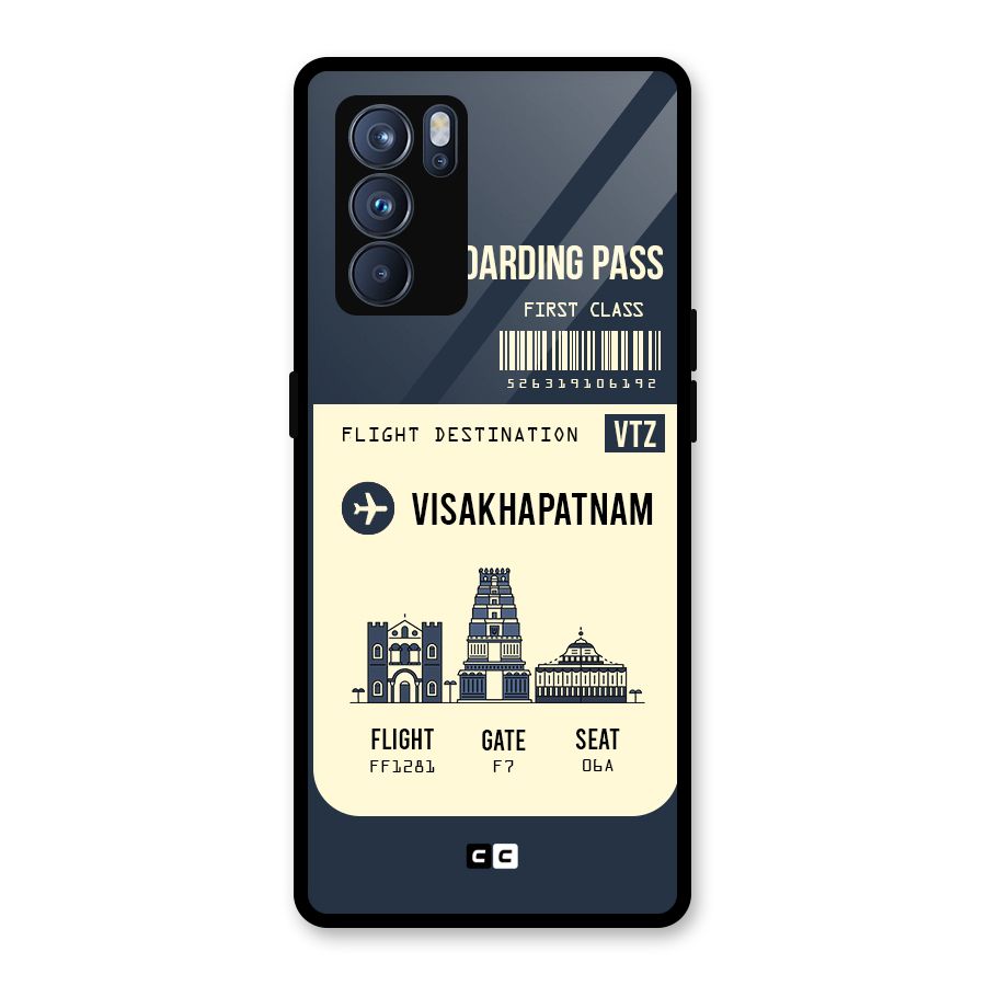 Vishakapatnam Boarding Pass Glass Back Case for Oppo Reno6 Pro 5G