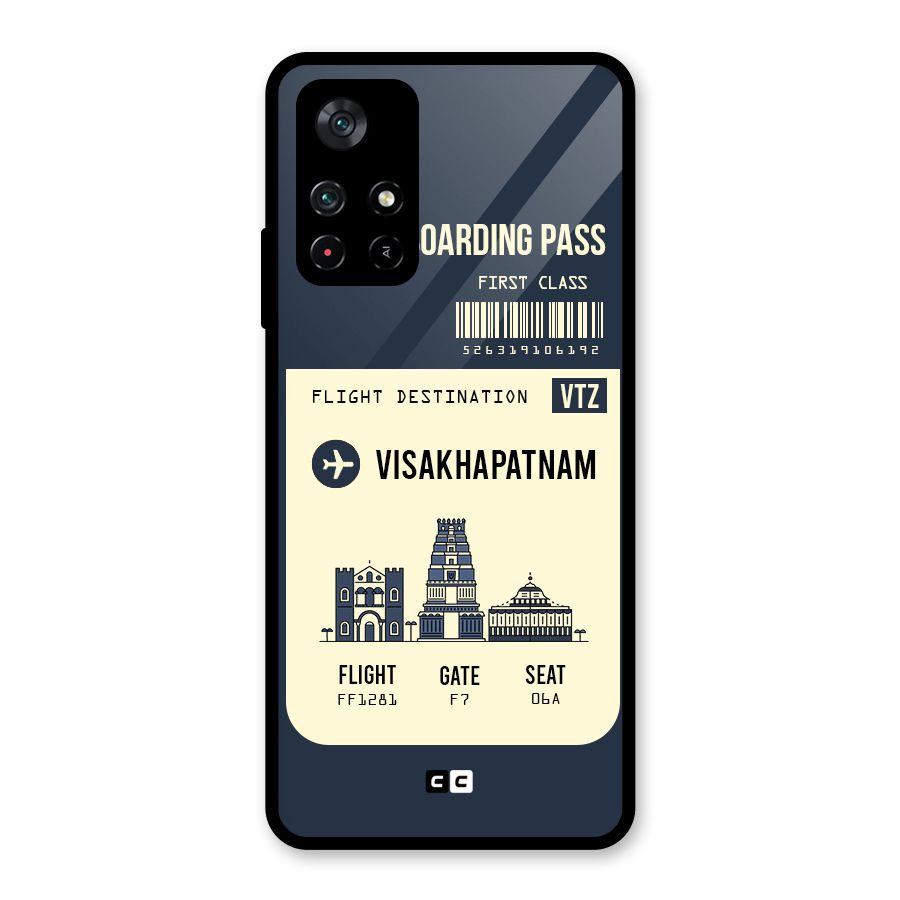 Vishakapatnam Boarding Pass Glass Back Case for Poco M4 Pro 5G