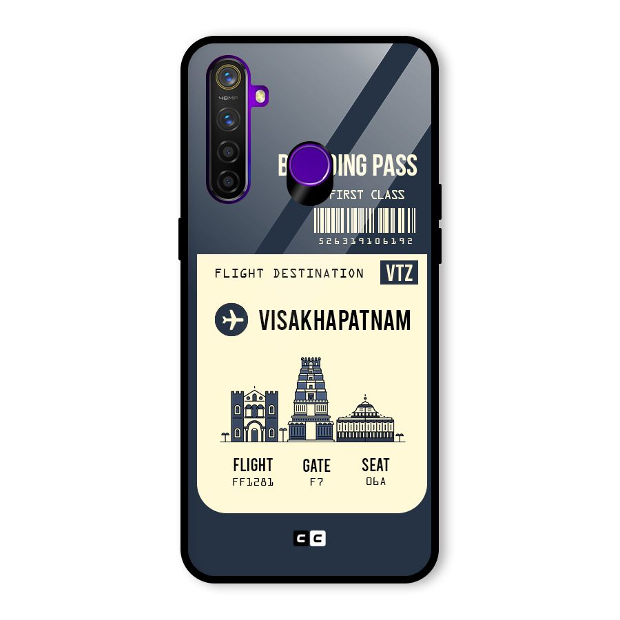 Vishakapatnam Boarding Pass Glass Back Case for Realme 5 Pro