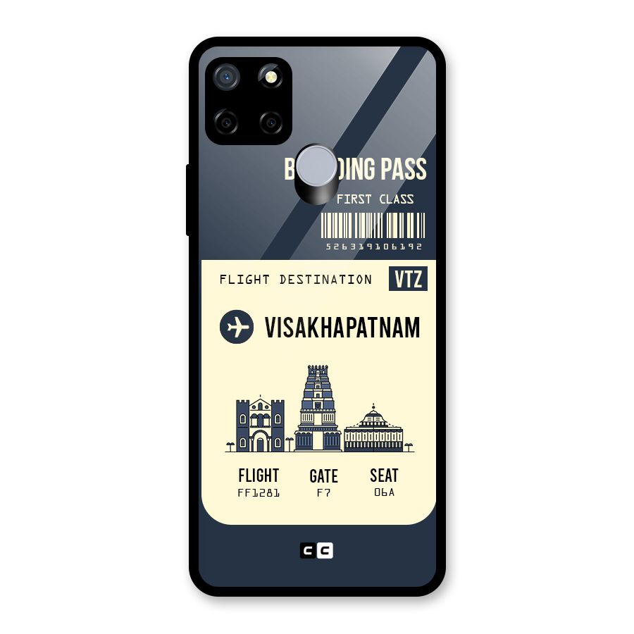 Vishakapatnam Boarding Pass Glass Back Case for Realme Narzo 20