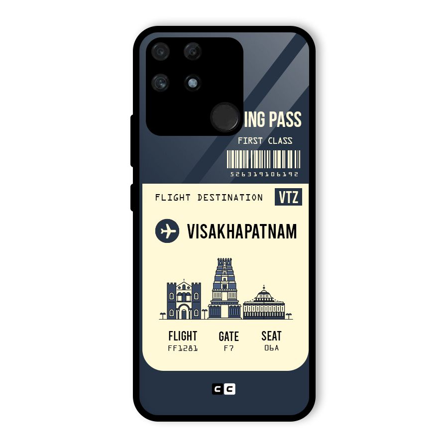 Vishakapatnam Boarding Pass Glass Back Case for Realme Narzo 50A