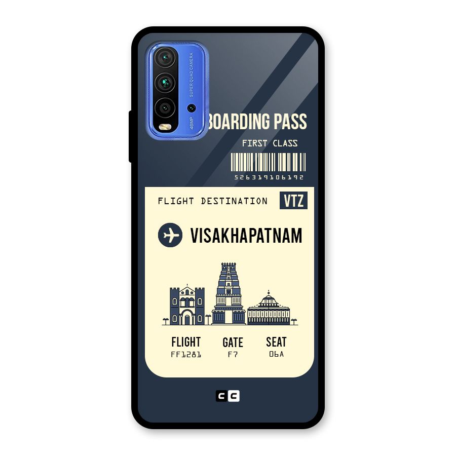 Vishakapatnam Boarding Pass Glass Back Case for Redmi 9 Power