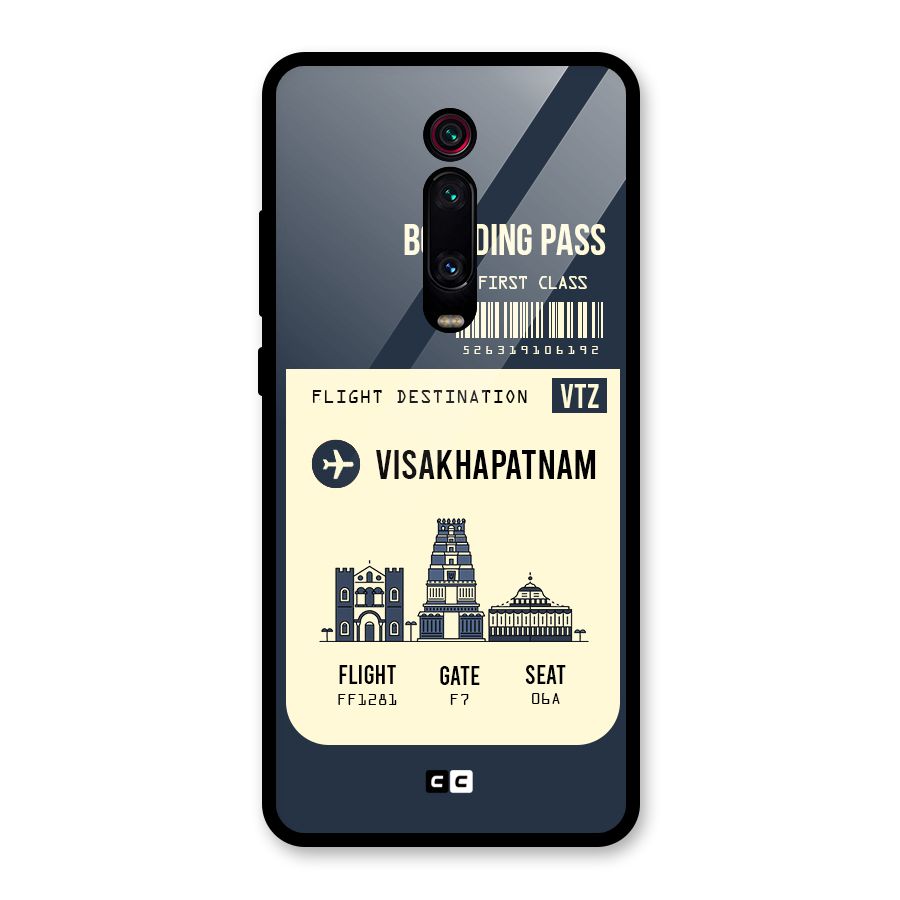 Vishakapatnam Boarding Pass Glass Back Case for Redmi K20