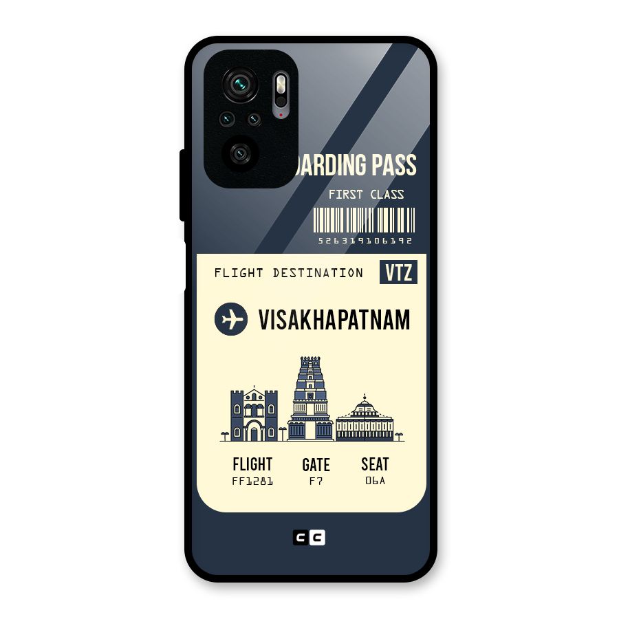 Vishakapatnam Boarding Pass Glass Back Case for Redmi Note 10