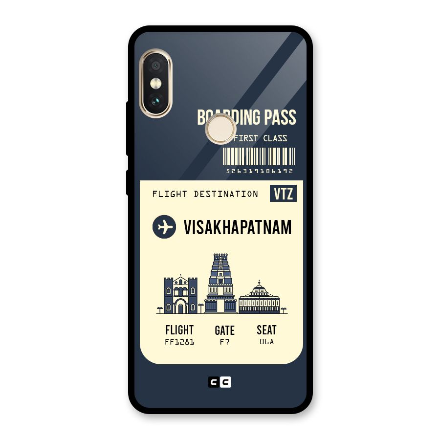 Vishakapatnam Boarding Pass Glass Back Case for Redmi Note 5 Pro