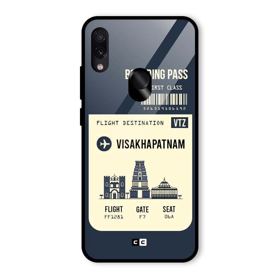 Vishakapatnam Boarding Pass Glass Back Case for Redmi Note 7
