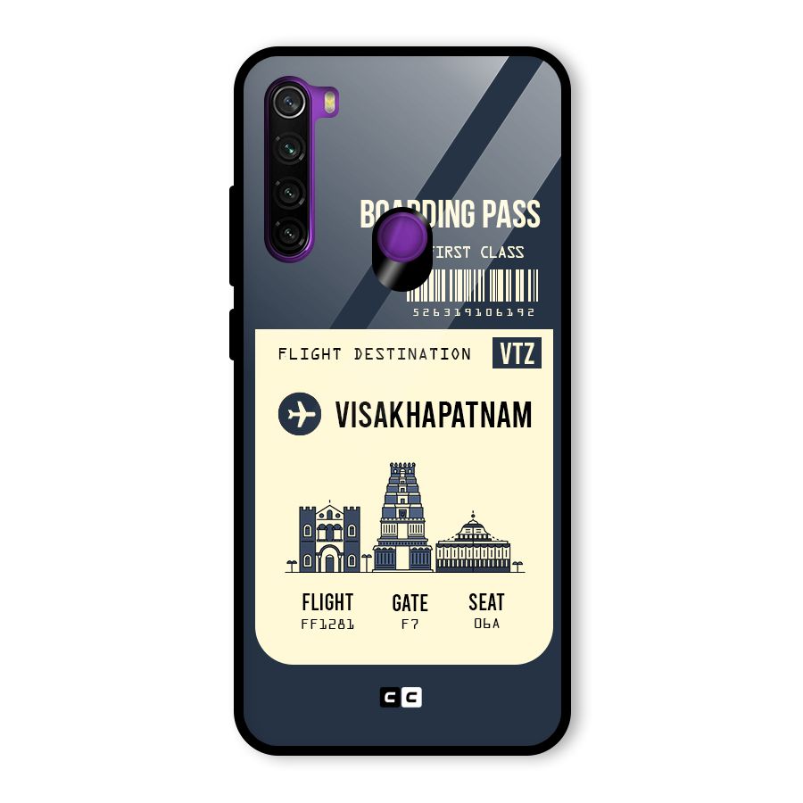 Vishakapatnam Boarding Pass Glass Back Case for Redmi Note 8