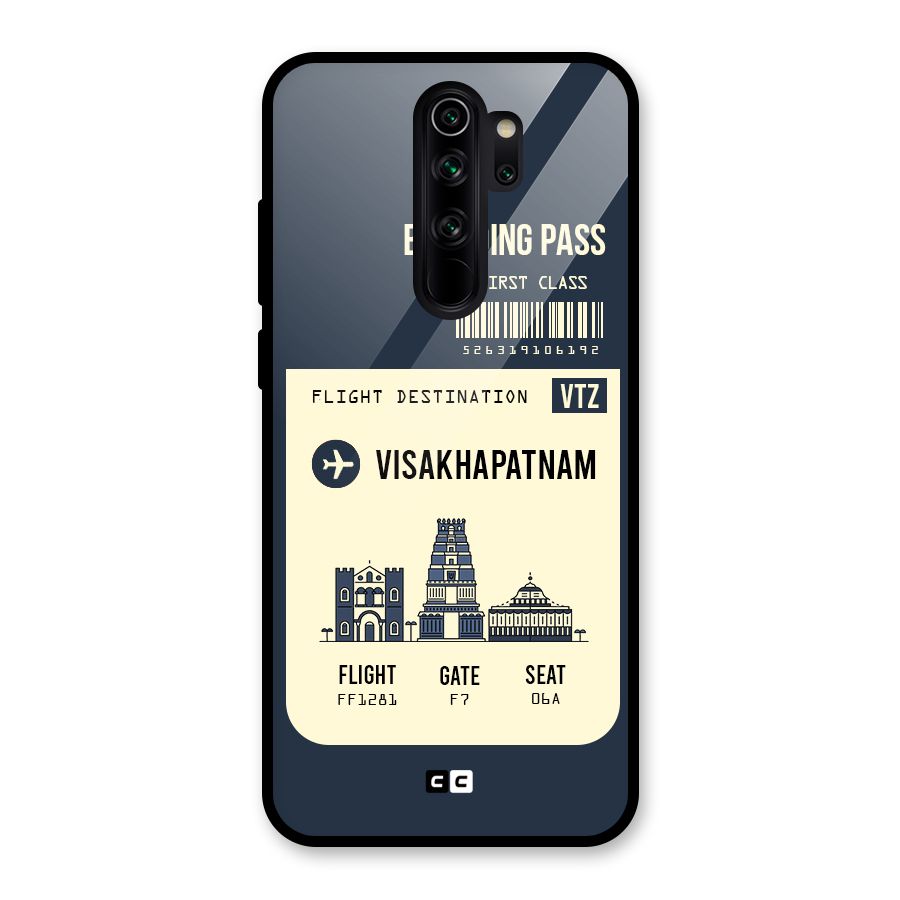 Vishakapatnam Boarding Pass Glass Back Case for Redmi Note 8 Pro