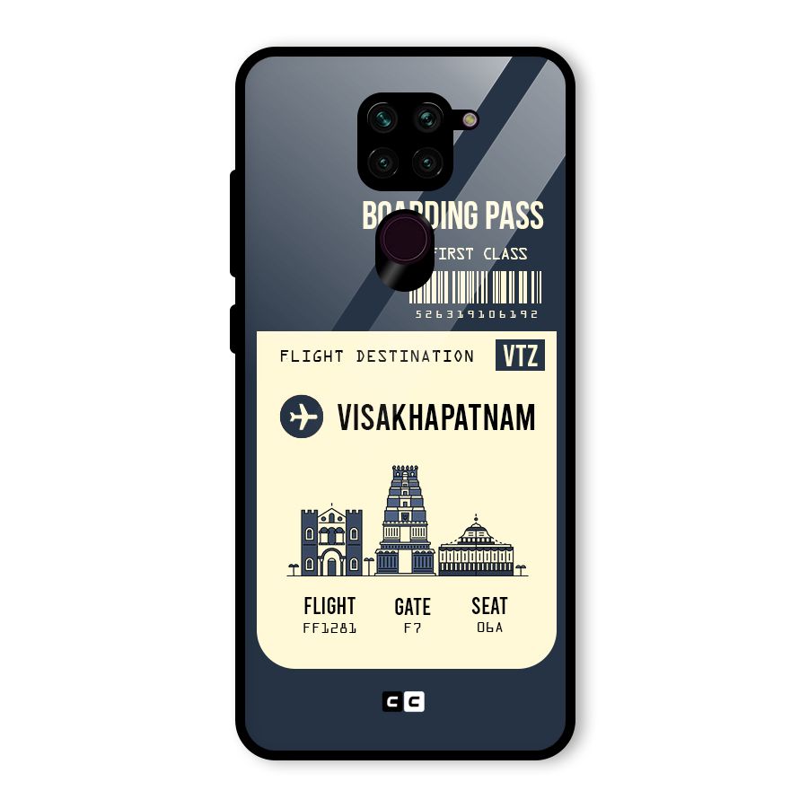 Vishakapatnam Boarding Pass Glass Back Case for Redmi Note 9