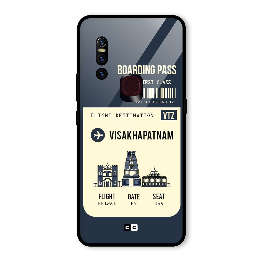 Vishakapatnam Boarding Pass Glass Back Case for Vivo V15