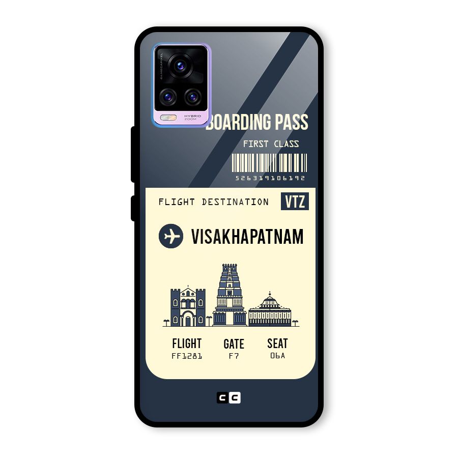 Vishakapatnam Boarding Pass Glass Back Case for Vivo V20 Pro