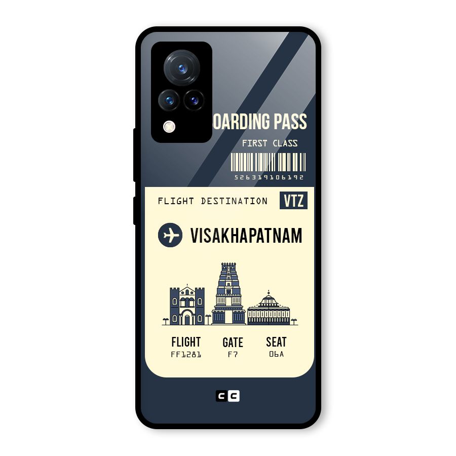Vishakapatnam Boarding Pass Glass Back Case for Vivo V21 5G