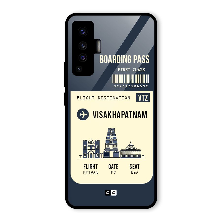 Vishakapatnam Boarding Pass Glass Back Case for Vivo X50
