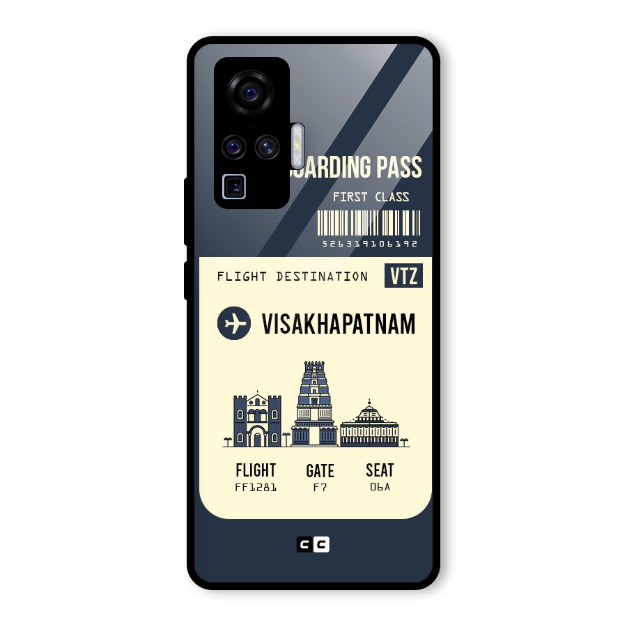 Vishakapatnam Boarding Pass Glass Back Case for Vivo X50 Pro