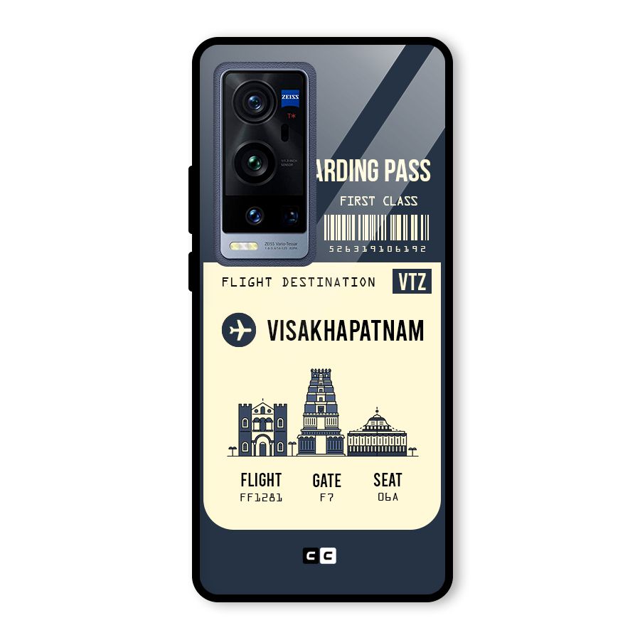 Vishakapatnam Boarding Pass Glass Back Case for Vivo X60 Pro Plus