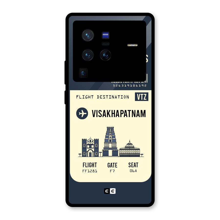 Vishakapatnam Boarding Pass Glass Back Case for Vivo X80 Pro