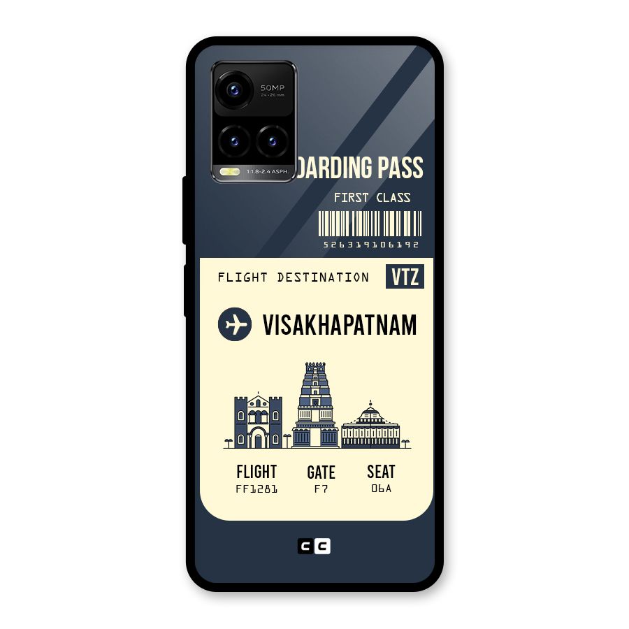 Vishakapatnam Boarding Pass Glass Back Case for Vivo Y21T