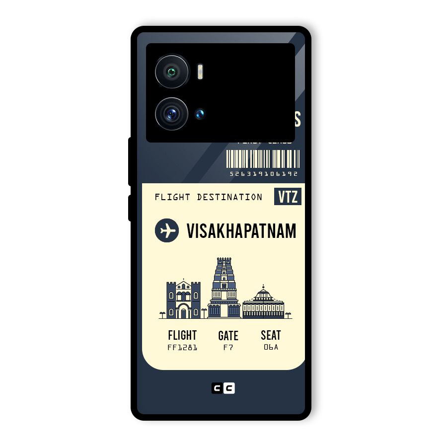 Vishakapatnam Boarding Pass Glass Back Case for Vivo iQOO 9 Pro