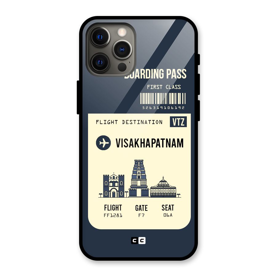 Vishakapatnam Boarding Pass Glass Back Case for iPhone 12 Pro Max
