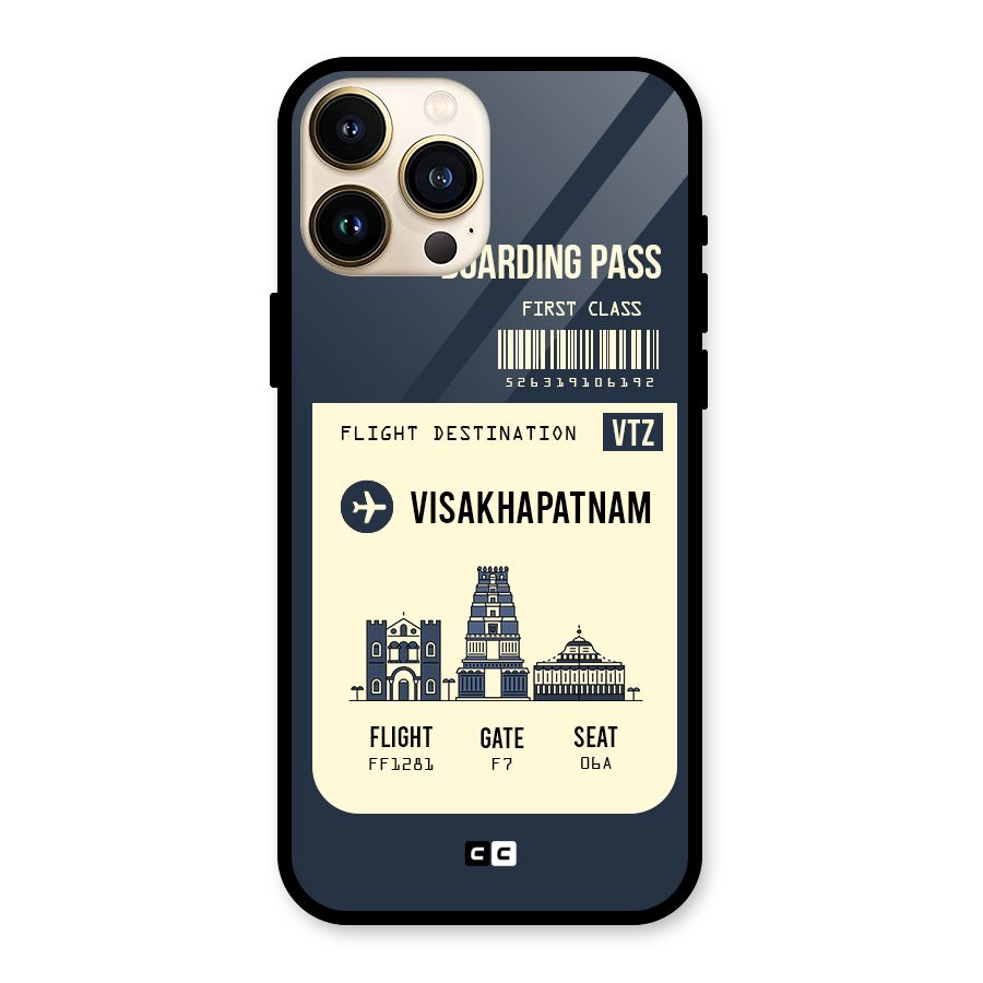Vishakapatnam Boarding Pass Glass Back Case for iPhone 13 Pro Max