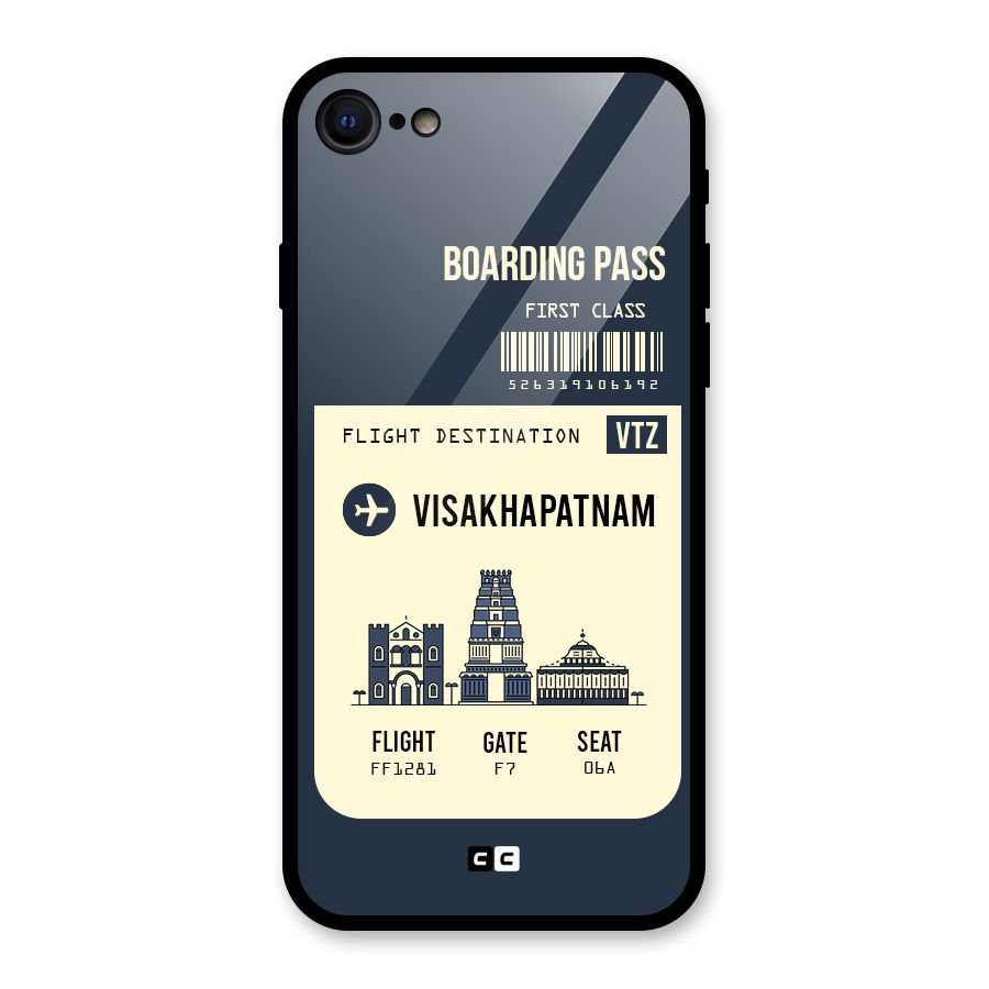 Vishakapatnam Boarding Pass Glass Back Case for iPhone SE 2022