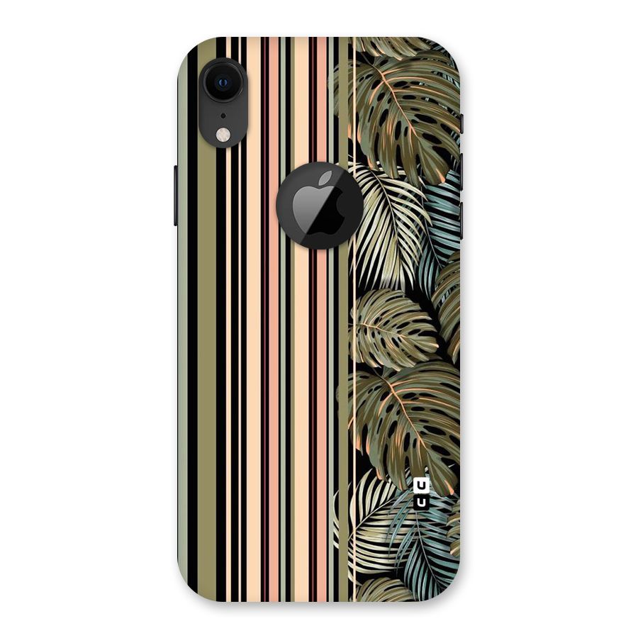 Visual Art Leafs Back Case for iPhone XR Logo Cut