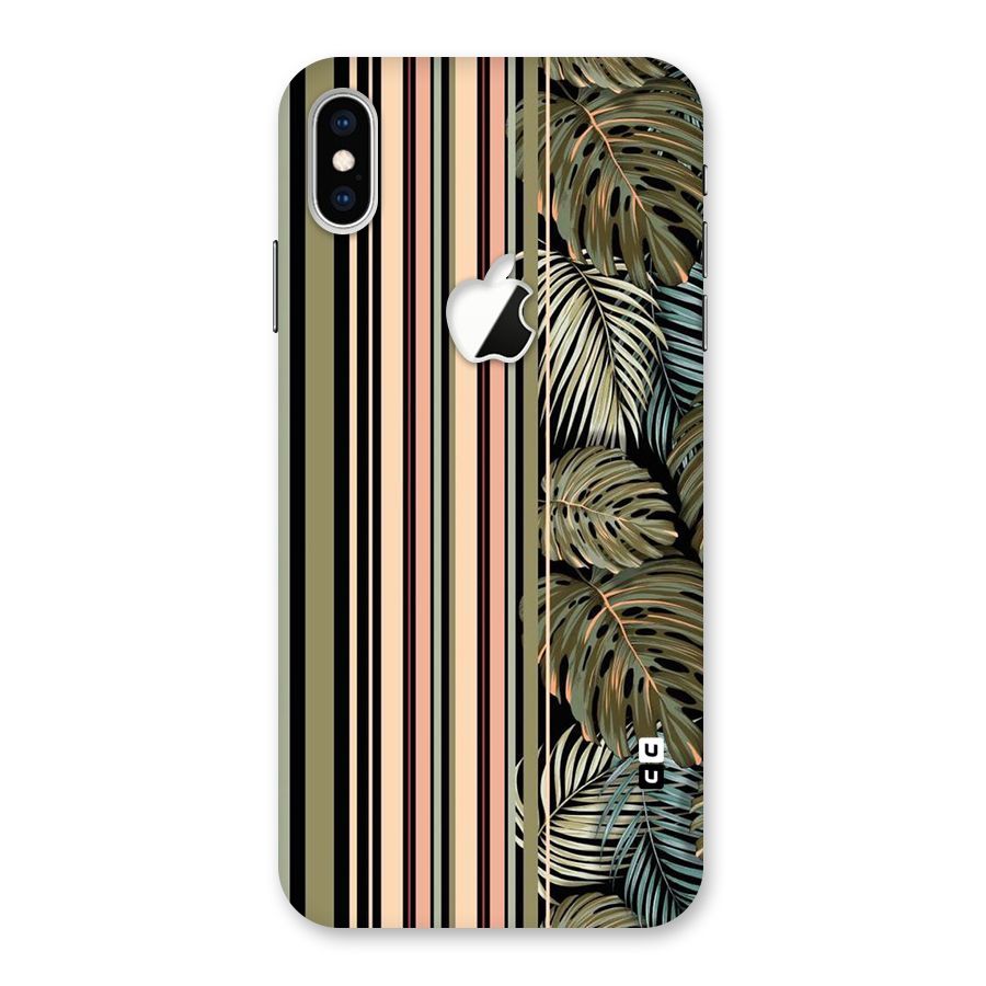 Visual Art Leafs Back Case for iPhone XS Max Apple Cut