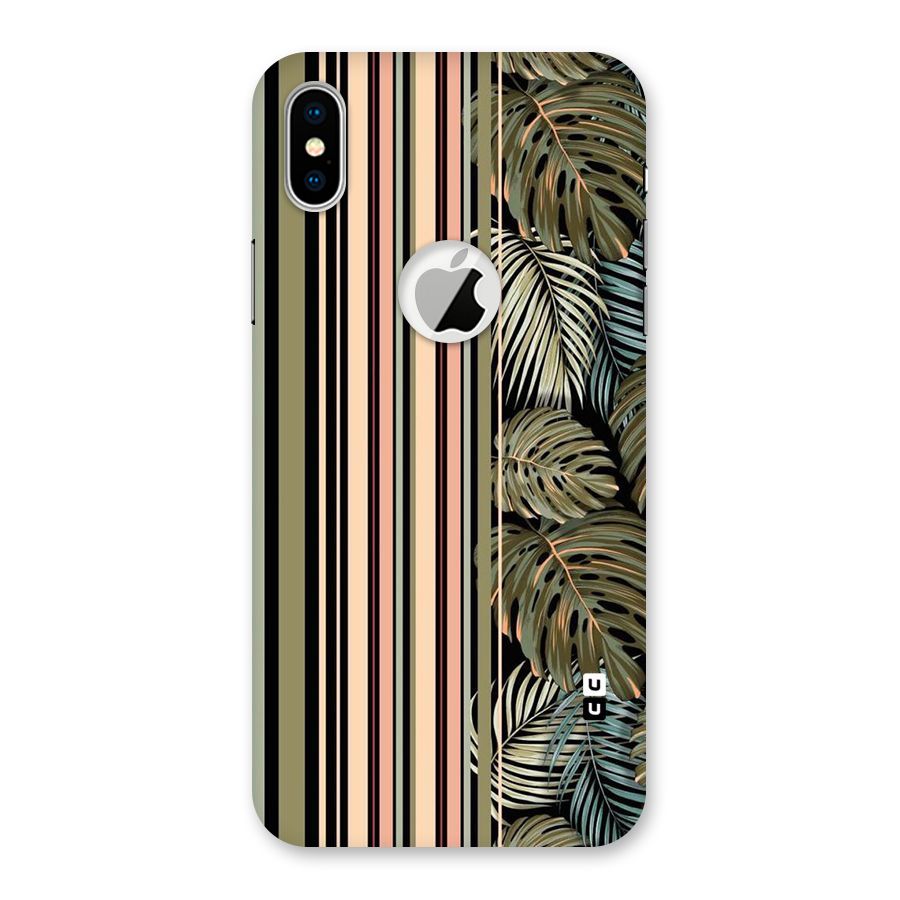 Visual Art Leafs Back Case for iPhone X Logo Cut