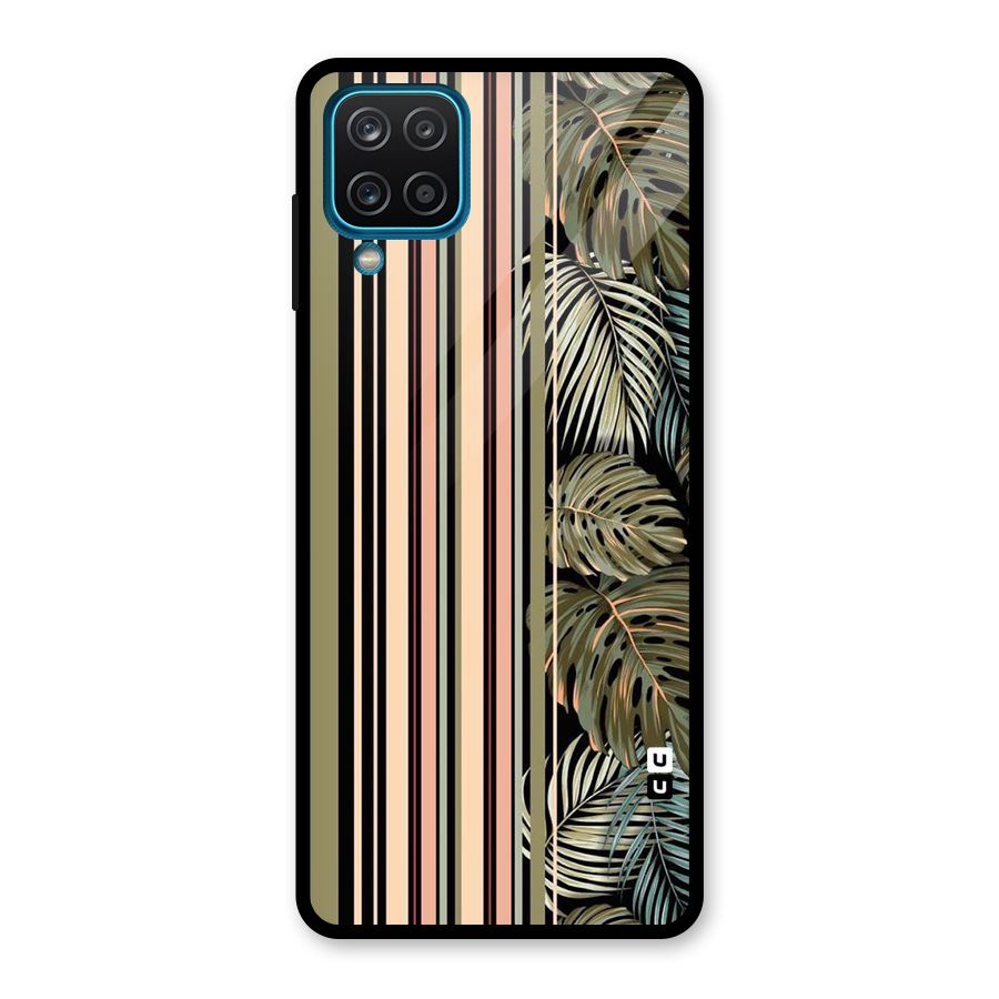 Visual Art Leafs Glass Back Case for Galaxy A12