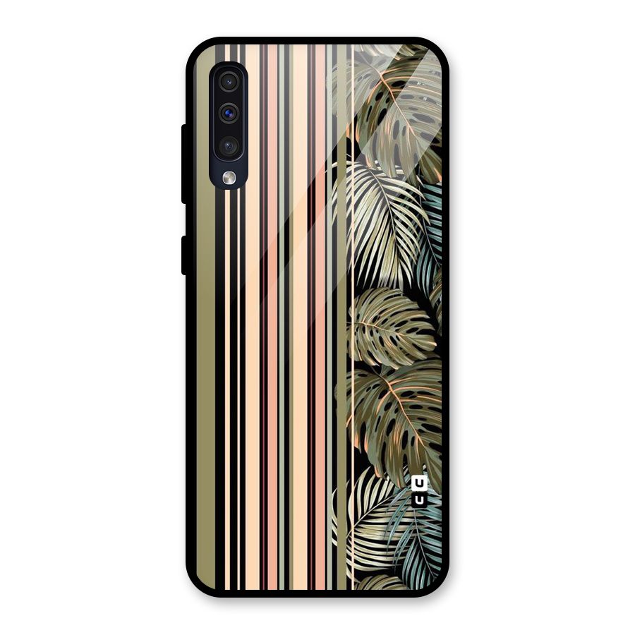 Visual Art Leafs Glass Back Case for Galaxy A50