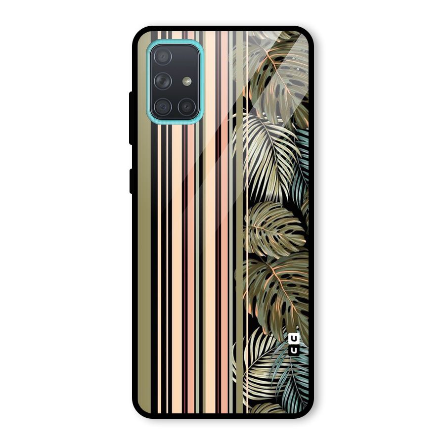 Visual Art Leafs Glass Back Case for Galaxy A71