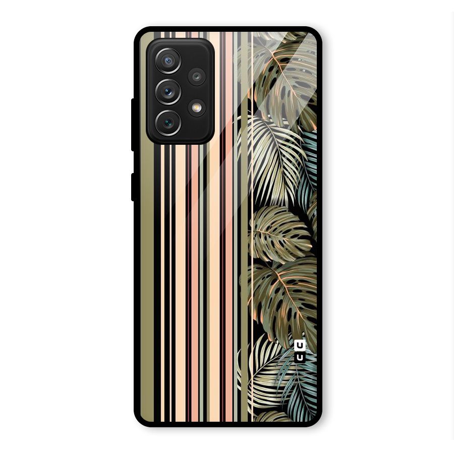 Visual Art Leafs Glass Back Case for Galaxy A72