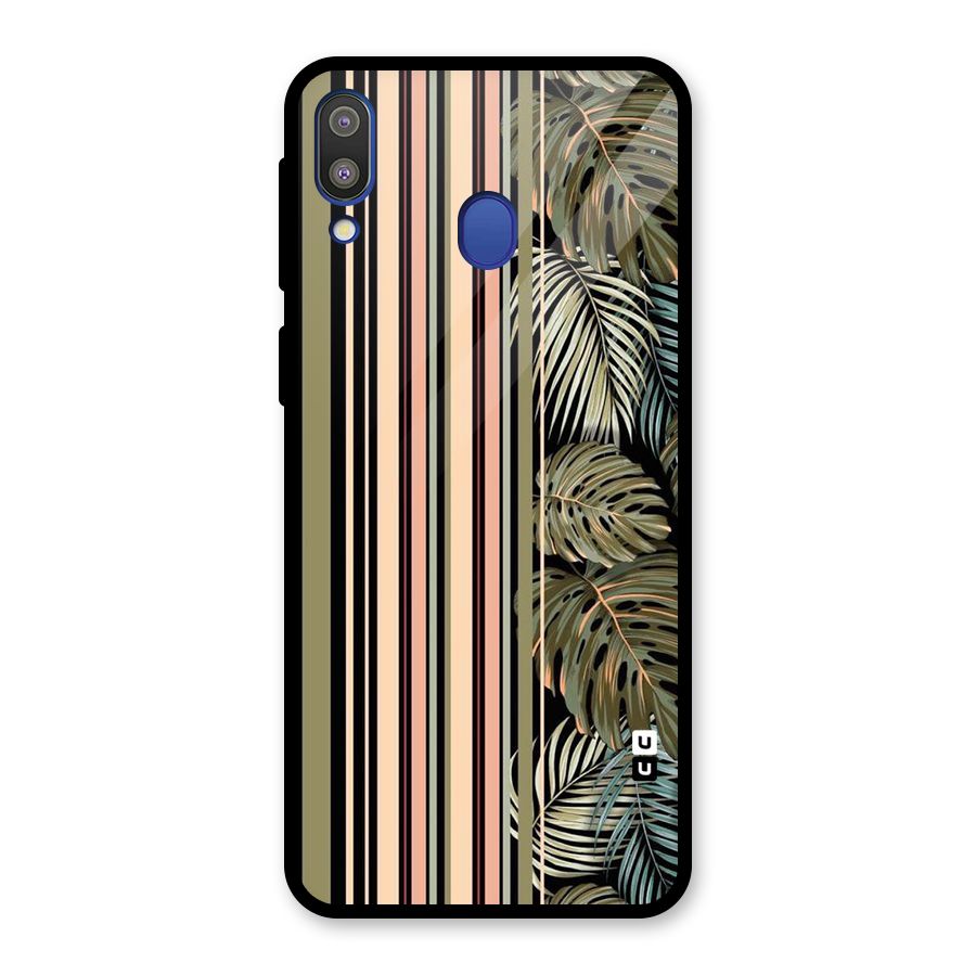 Visual Art Leafs Glass Back Case for Galaxy M20