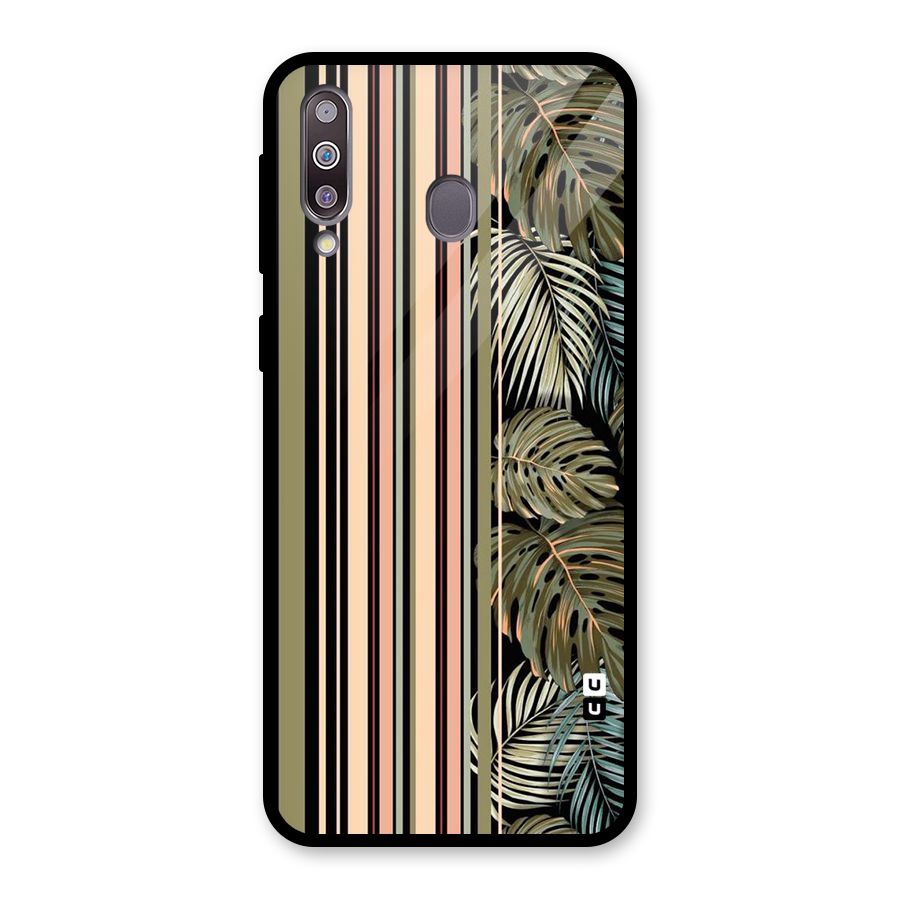Visual Art Leafs Glass Back Case for Galaxy M30
