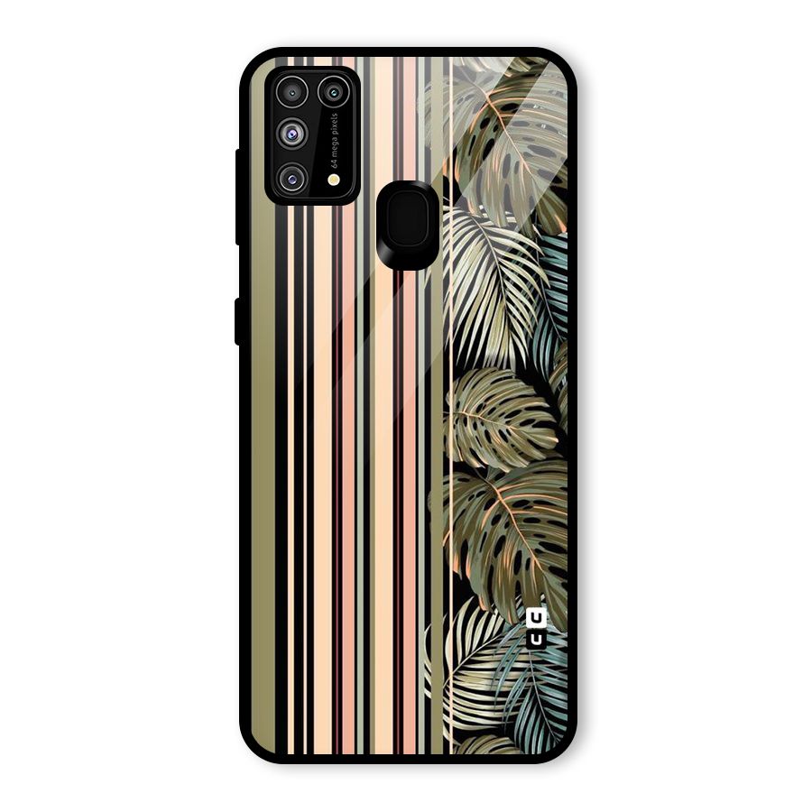 Visual Art Leafs Glass Back Case for Galaxy M31