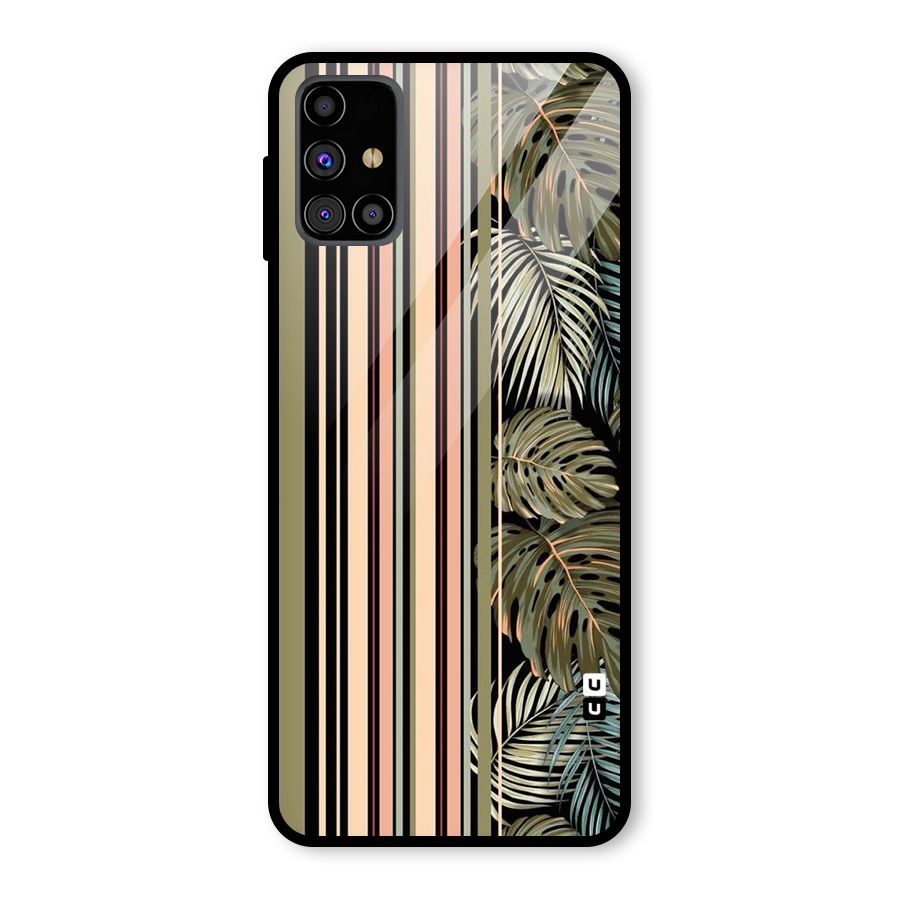 Visual Art Leafs Glass Back Case for Galaxy M31s