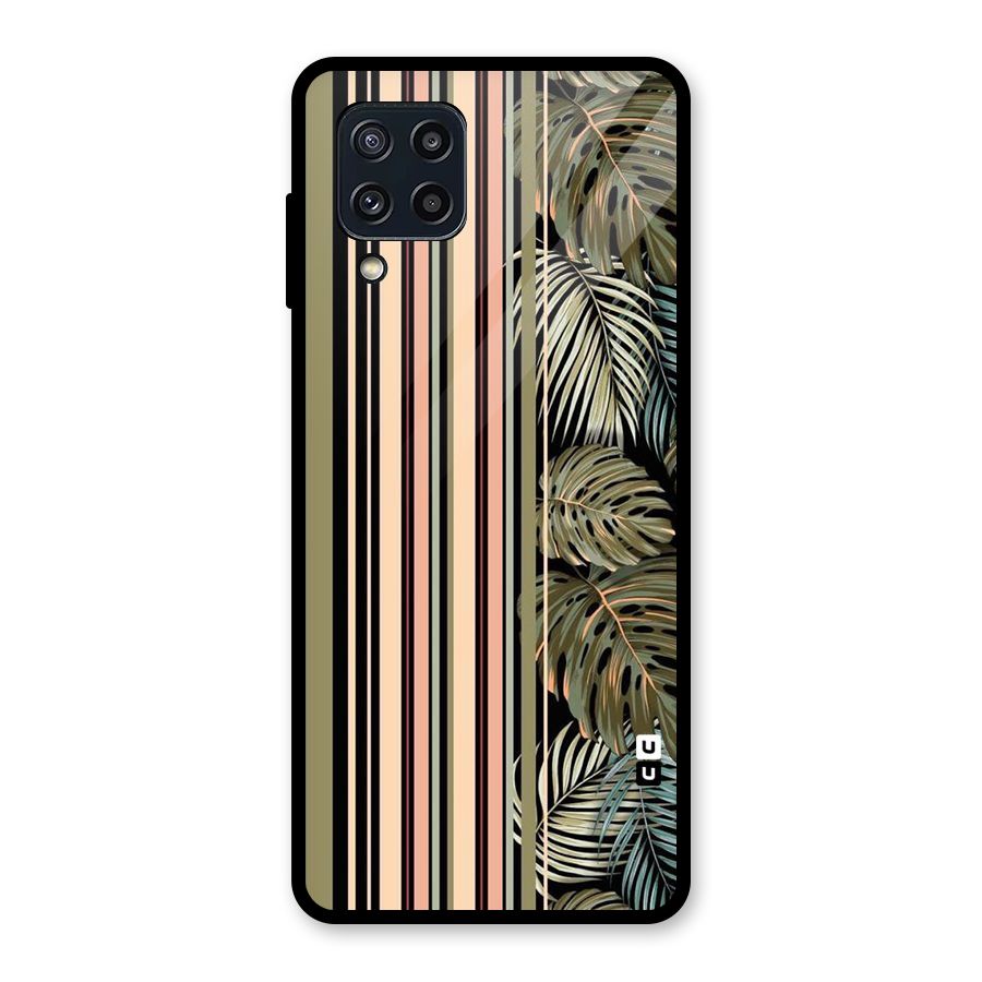 Visual Art Leafs Glass Back Case for Galaxy M32