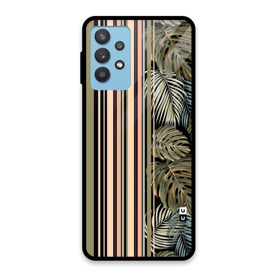 Visual Art Leafs Glass Back Case for Galaxy M32 5G