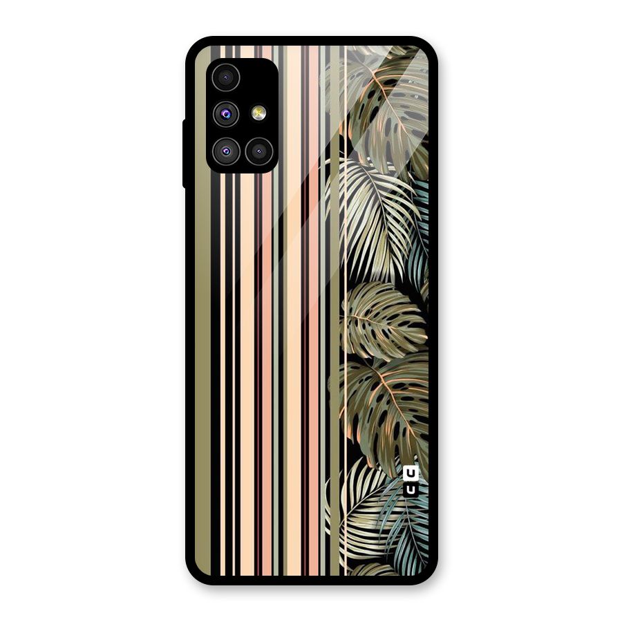 Visual Art Leafs Glass Back Case for Galaxy M51