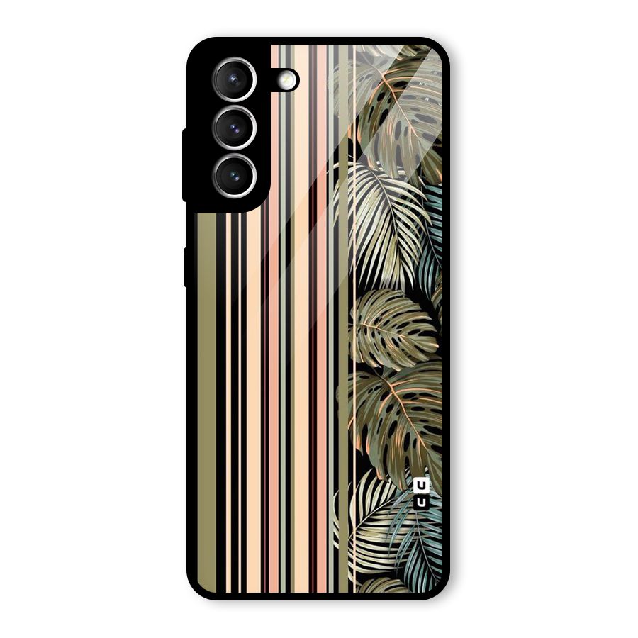Visual Art Leafs Glass Back Case for Galaxy S21 5G