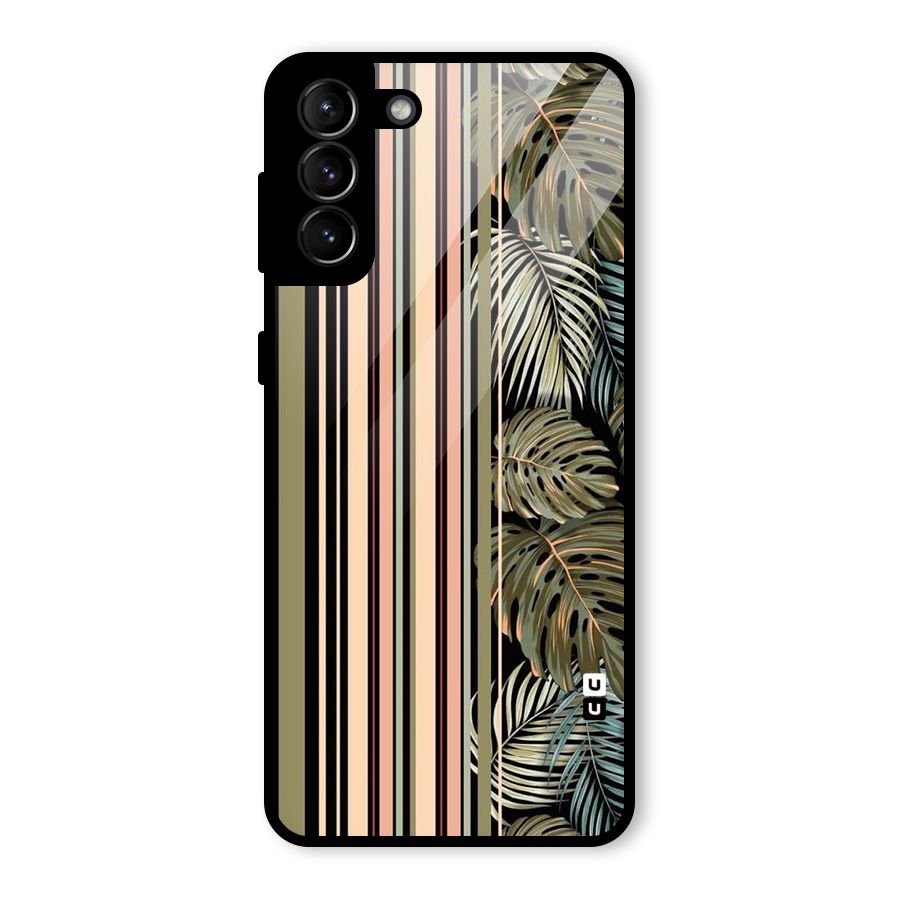 Visual Art Leafs Glass Back Case for Galaxy S21 Plus