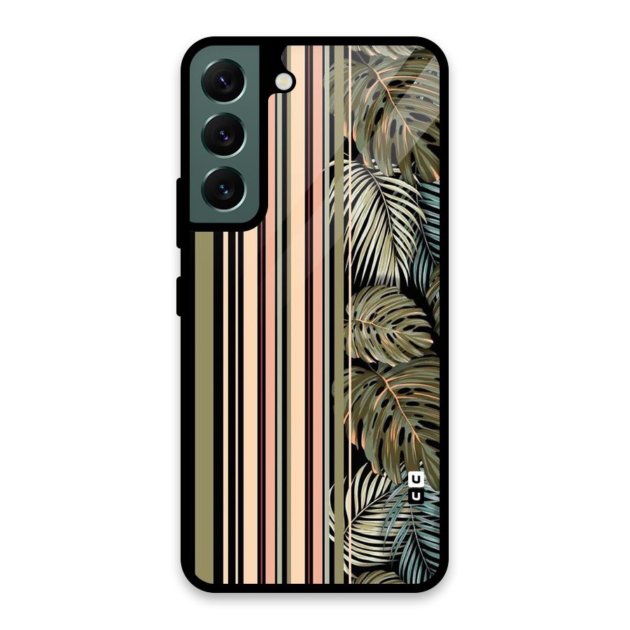 Visual Art Leafs Glass Back Case for Galaxy S22 5G