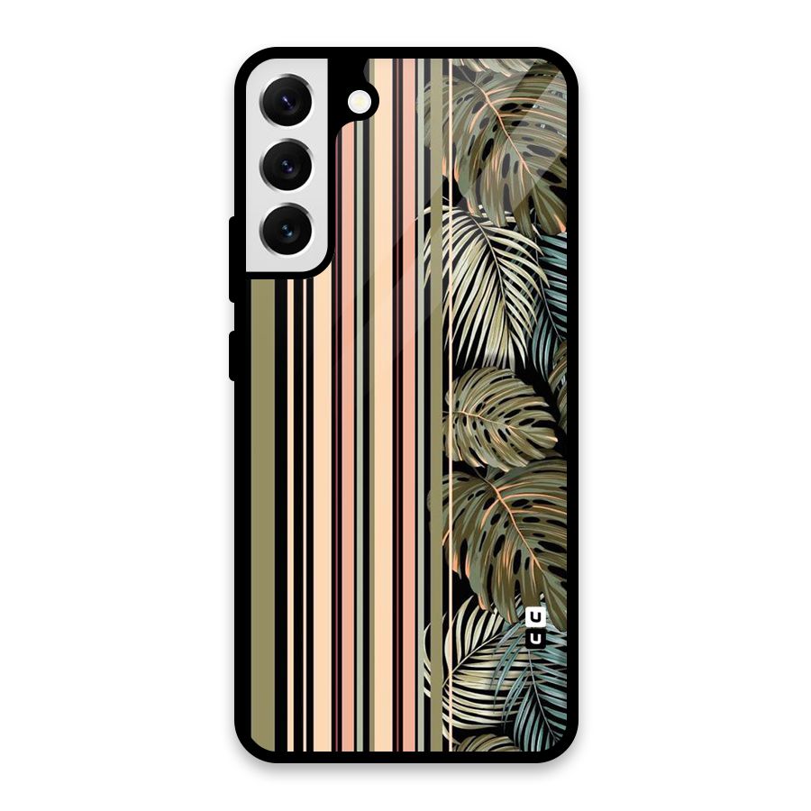 Visual Art Leafs Glass Back Case for Galaxy S22 Plus 5G