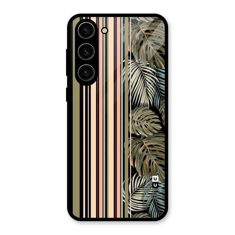 Visual Art Leafs Glass Back Case for Galaxy S23 Plus