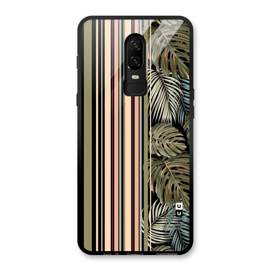 Visual Art Leafs Glass Back Case for OnePlus 6