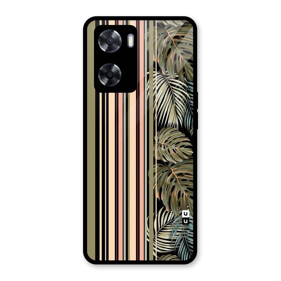 Visual Art Leafs Glass Back Case for Oppo A57 2022